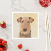 Airedale Terrier Painting - Cute Original Art Servetten (Insitu)