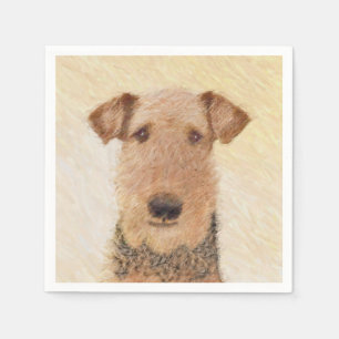 Airedale Terrier Painting - Cute Original Art Servetten