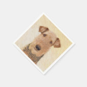 Airedale Terrier Painting - Cute Original Art Servetten (Hoek)