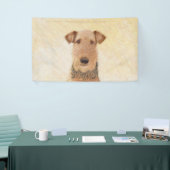 Airedale Terrier Painting - Cute Original Art Spandoek (Beurs)