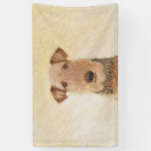 Airedale Terrier Painting - Cute Original Art Spandoek (Verticaal)