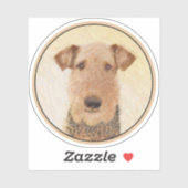 Airedale Terrier Painting - Cute Original Art Sticker (Vel)