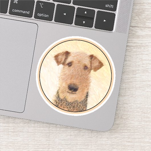 Airedale Terrier Painting - Cute Original Art Sticker (Detail)