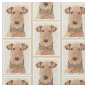 Airedale Terrier Painting - Cute Original Art Stof