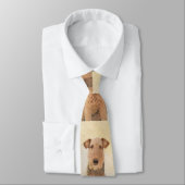 Airedale Terrier Painting - Cute Original Art Stropdas (Gebonden)