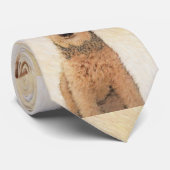 Airedale Terrier Painting - Cute Original Art Stropdas (Opgerold)