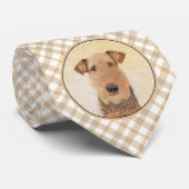 Airedale Terrier Painting - Cute Original Art Stropdas (Opgerold)