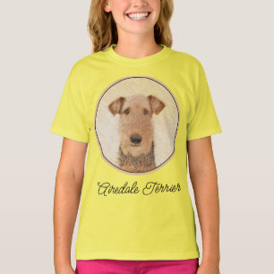 Airedale Terrier Painting - Cute Original Art T-Sh T-shirt