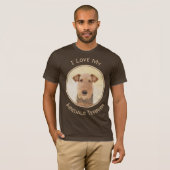Airedale Terrier Painting - Cute Original Art T-shirt (Voorkant volledig)