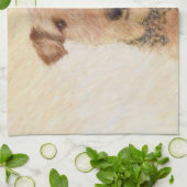 Airedale Terrier Painting - Cute Original Art Theedoek (Gevouwen)