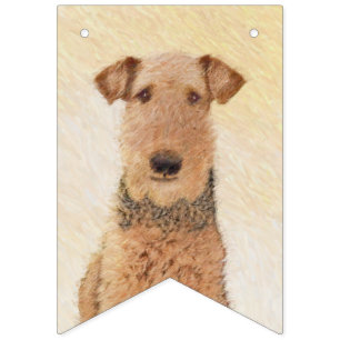Airedale Terrier Painting - Cute Original Art Vlaggetjes