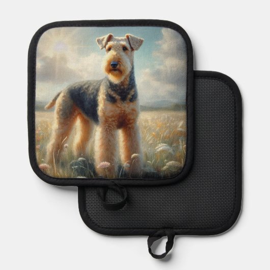 Airedale Terrier Pannenlap (Voorkant / Achterkant)