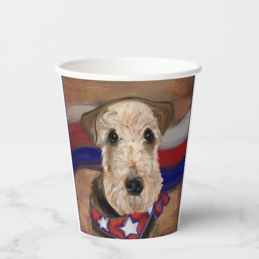 AIREDALE TERRIER PAPIEREN BEKERS (Voorkant)