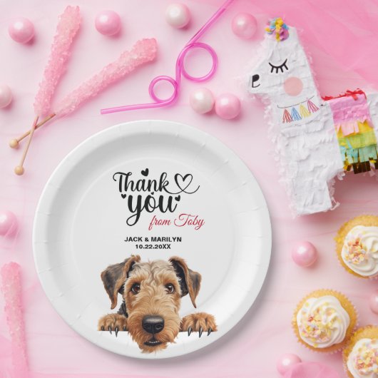 Airedale Terrier Papieren Bordje (Feest)