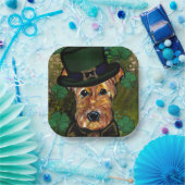 AIREDALE TERRIËR   PAPIEREN BORDJE (Feest)
