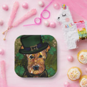 AIREDALE TERRIËR   PAPIEREN BORDJE (Feest)