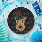  AIREDALE TERRIËR    PAPIEREN BORDJE (Feest)