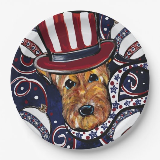 AIREDALE TERRIËR PAPIEREN BORDJE (Voorkant)