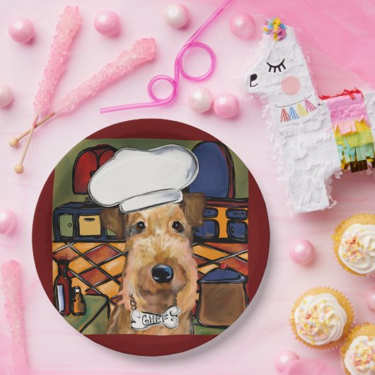 Airedale Terrier Papieren Bordje (Feest)