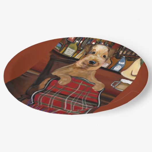 Airedale Terrier Papieren Bordje (Gekanteld)