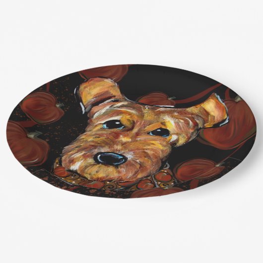 AIREDALE TERRIER PAPIEREN BORDJE (Gekanteld)