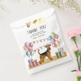 Airedale Terrier Pastelkleuren Verjaardag Bedankt Bedankzakje
