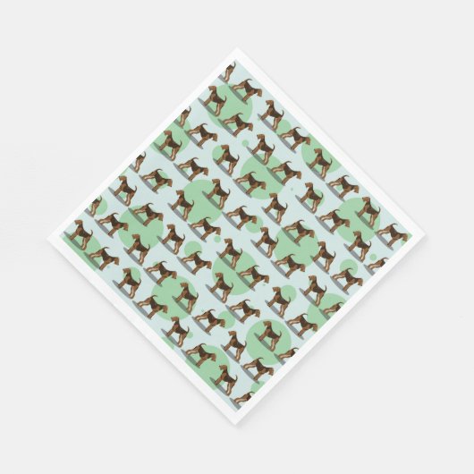 Airedale Terrier Pattern Servet (Hoek)