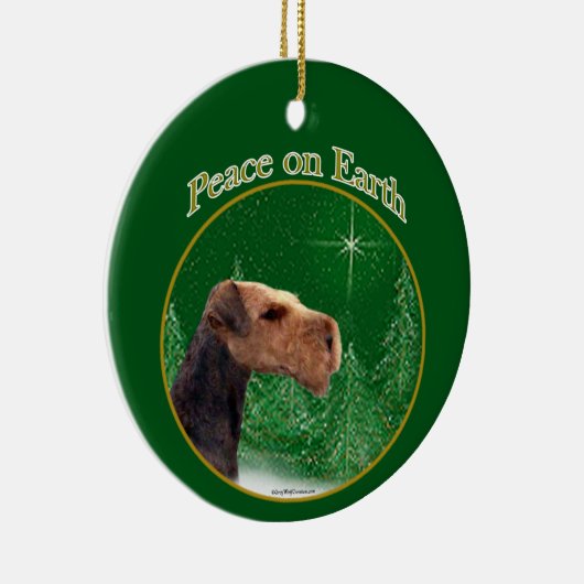 Airedale Terrier Peace Keramisch Ornament (Rechts)