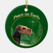 Airedale Terrier Peace Keramisch Ornament (Voorkant)