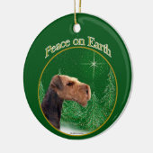 Airedale Terrier Peace Keramisch Ornament (Links)