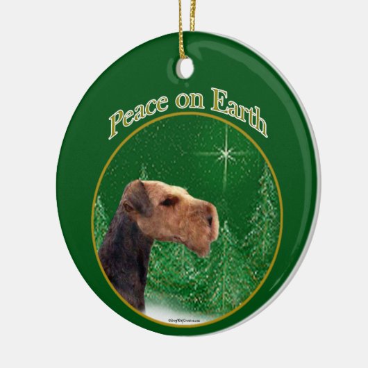 Airedale Terrier Peace Keramisch Ornament (Links)
