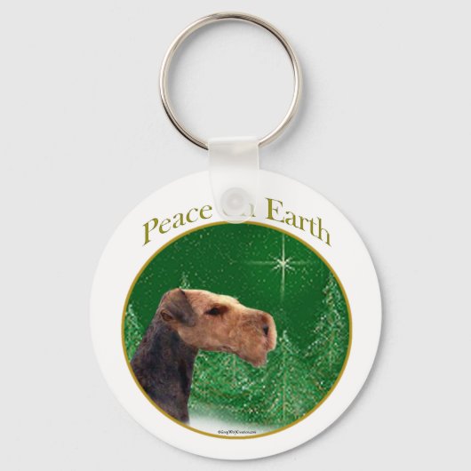 Airedale Terrier Peace Sleutelhanger (Voorkant)