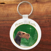Airedale Terrier Peace Sleutelhanger (Voorkant)