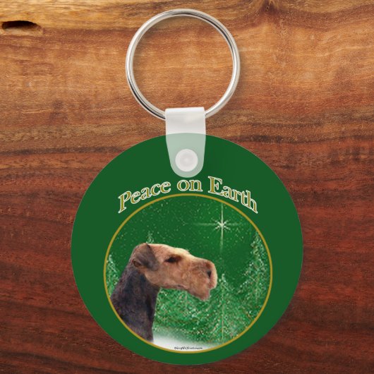 Airedale Terrier Peace Sleutelhanger (Voorkant)