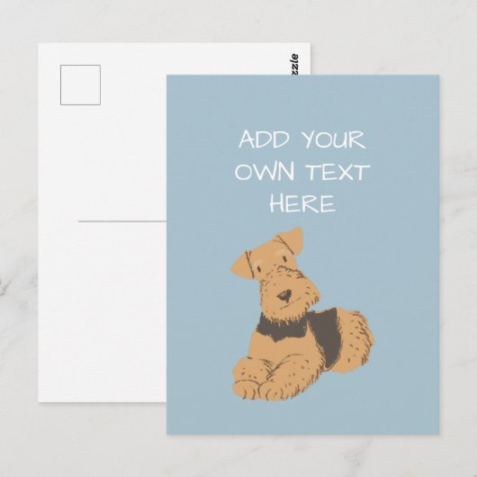 Airedale Terrier Personalized Dog Name Briefkaart (Voorkant / Achterkant)