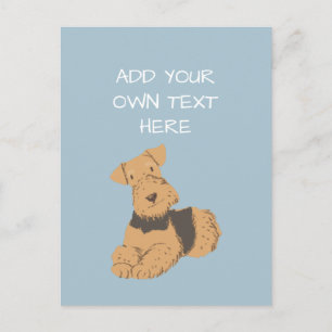 Airedale Terrier Personalized Dog Name Briefkaart