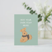 Airedale Terrier Personalized Dog Name Briefkaart (Staand voorkant)
