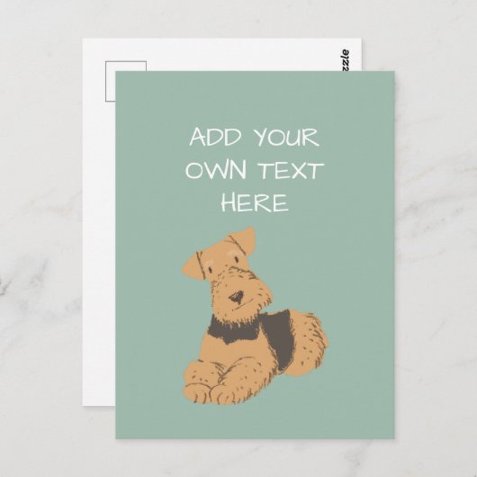 Airedale Terrier Personalized Dog Name Briefkaart (Voorkant / Achterkant)