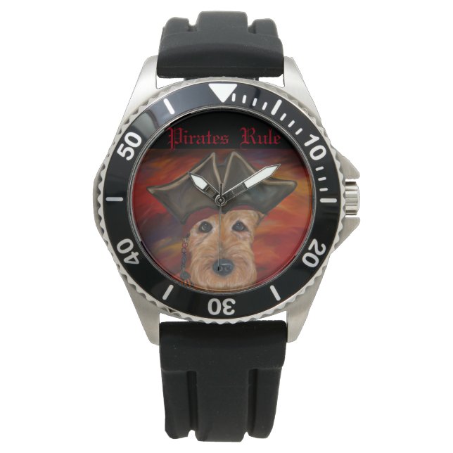 AIREDALE TERRIËR PIRAAT HORLOGE (Voorkant)