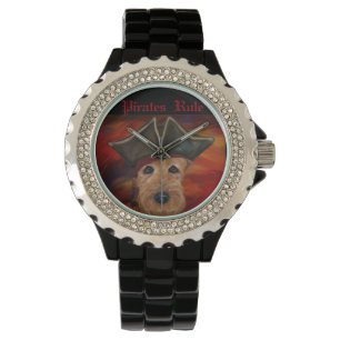 AIREDALE TERRIËR PIRAAT HORLOGE