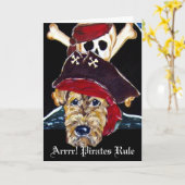 Airedale Terrier Piraat Kaarten (Gele Bloem)