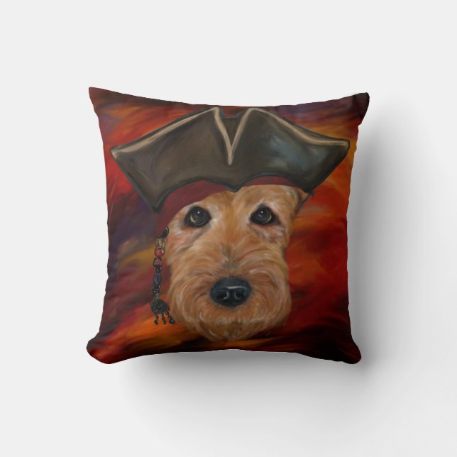 Airedale Terrier Pirate Kussen (Voorkant)