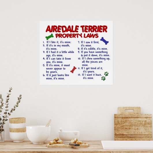 AIREDALE TERRIER PL2 POSTER (Keuken)