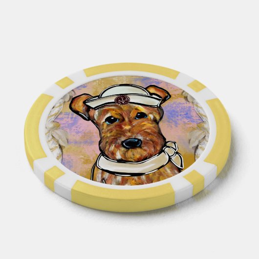 AIREDALE TERRIER POKER CHIPS (Enkel)