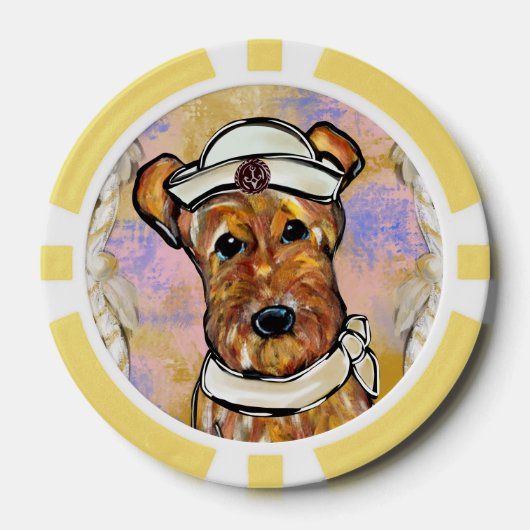 AIREDALE TERRIER POKER CHIPS (Voorkant)