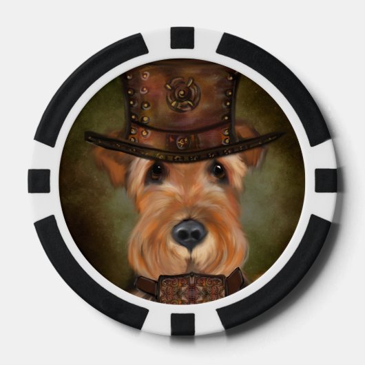 AIREDALE TERRIER POKER CHIPS (Voorkant)