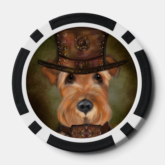 AIREDALE TERRIER POKER CHIPS (Achterkant)