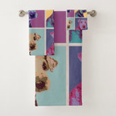 Airedale Terrier Pop Art Grid Bad Handdoek (Insitu)