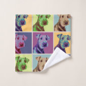 Airedale Terrier Pop Art Grid Bad Handdoek (Wasdoekje)