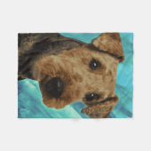Airedale Terrier Portrait Fleece Deken (Voorkant (Horizontaal))